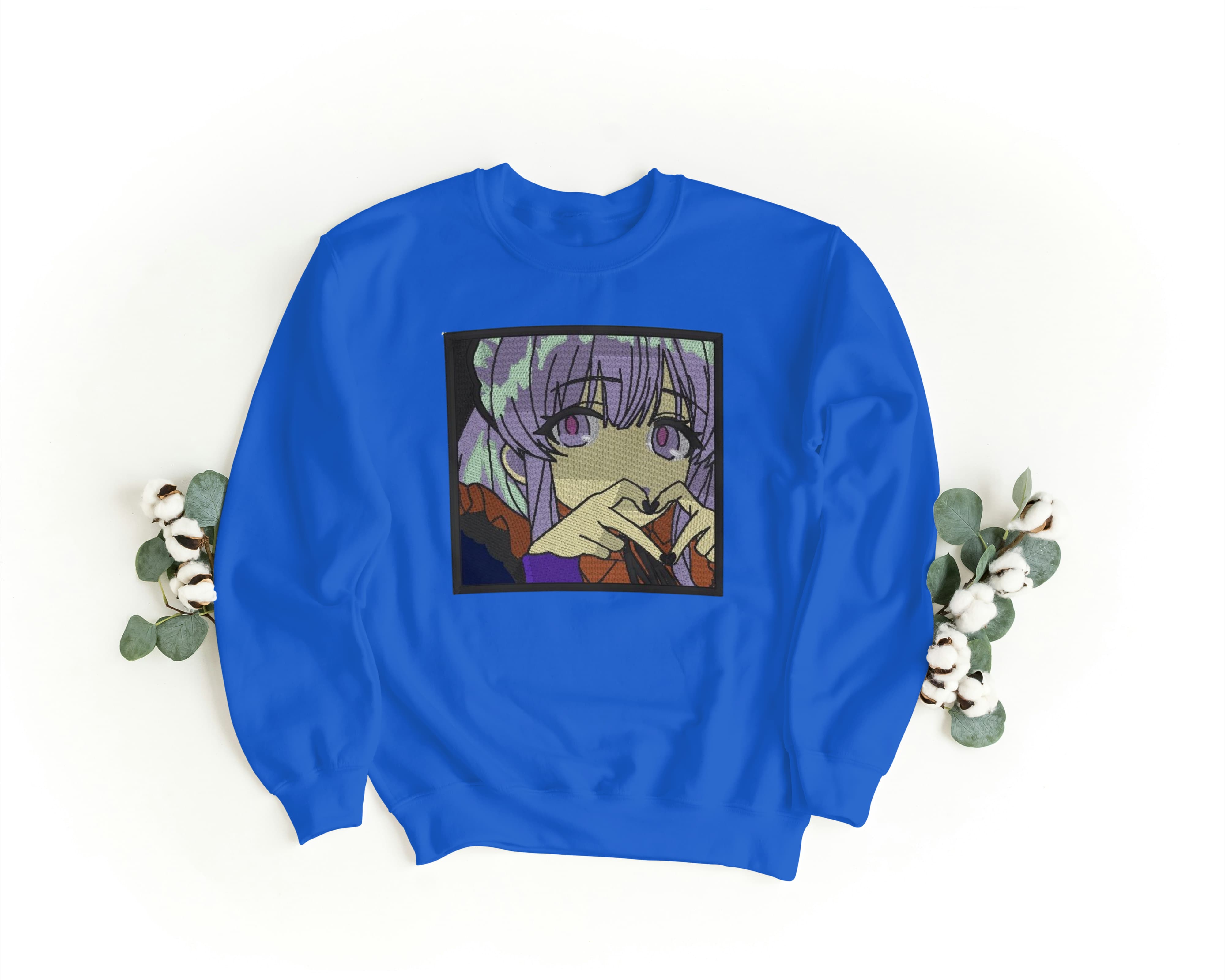 Felpa Ricamata Unisex a Girocollo – Morbida e Confortevole – Design Yuzuki-Biiply