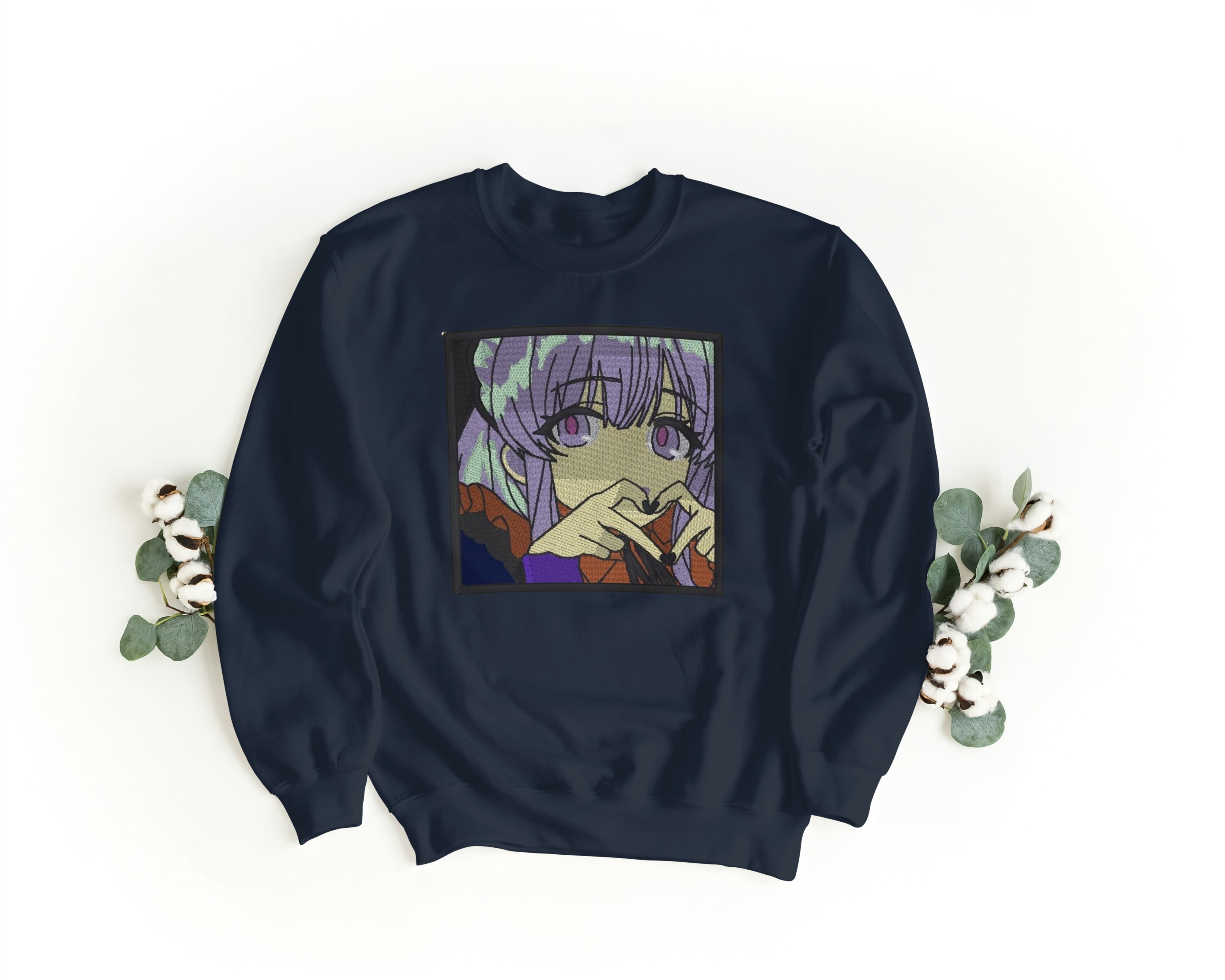 Felpa Ricamata Unisex a Girocollo – Morbida e Confortevole – Design Yuzuki-Biiply