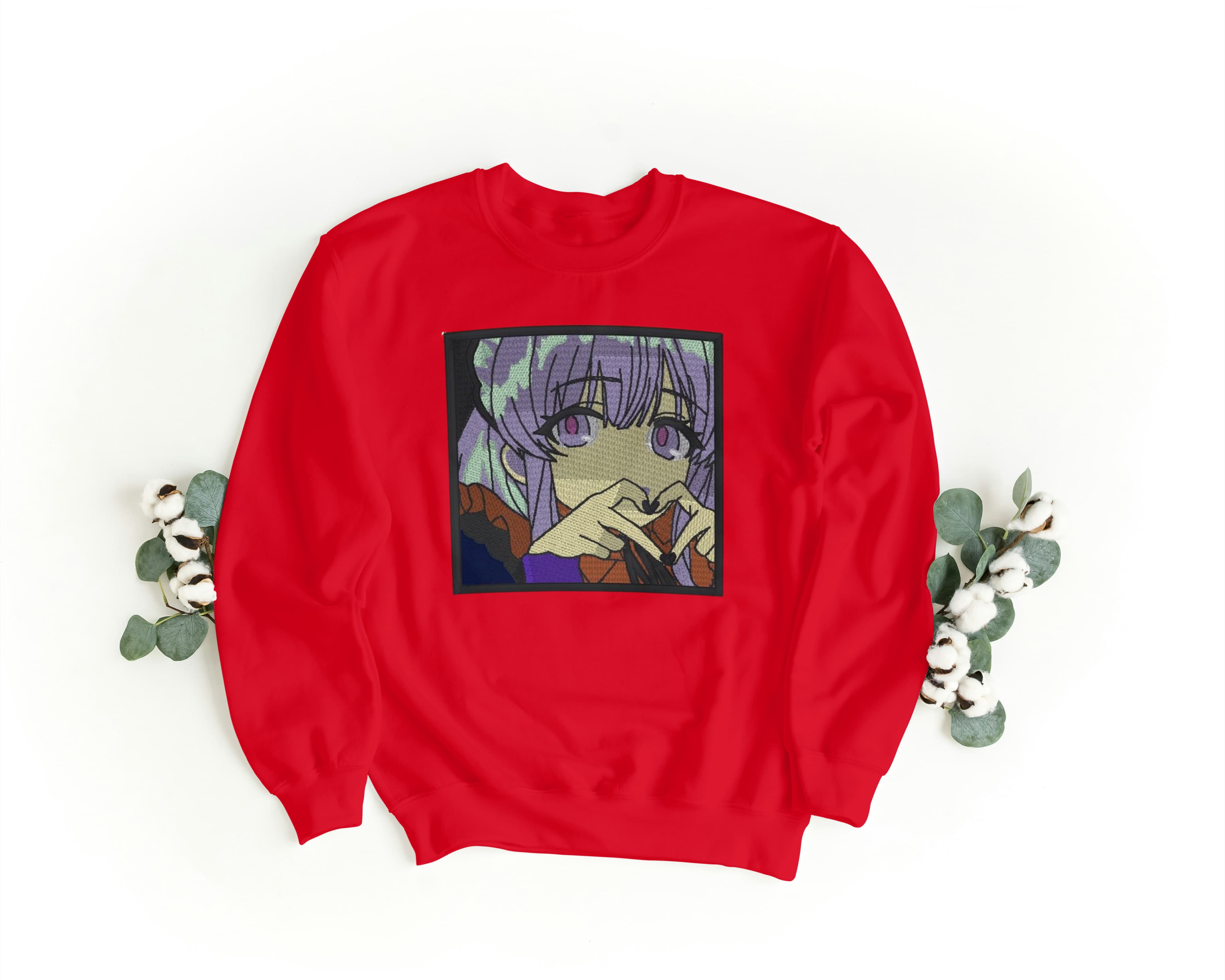 Felpa Ricamata Unisex a Girocollo – Morbida e Confortevole – Design Yuzuki-Biiply