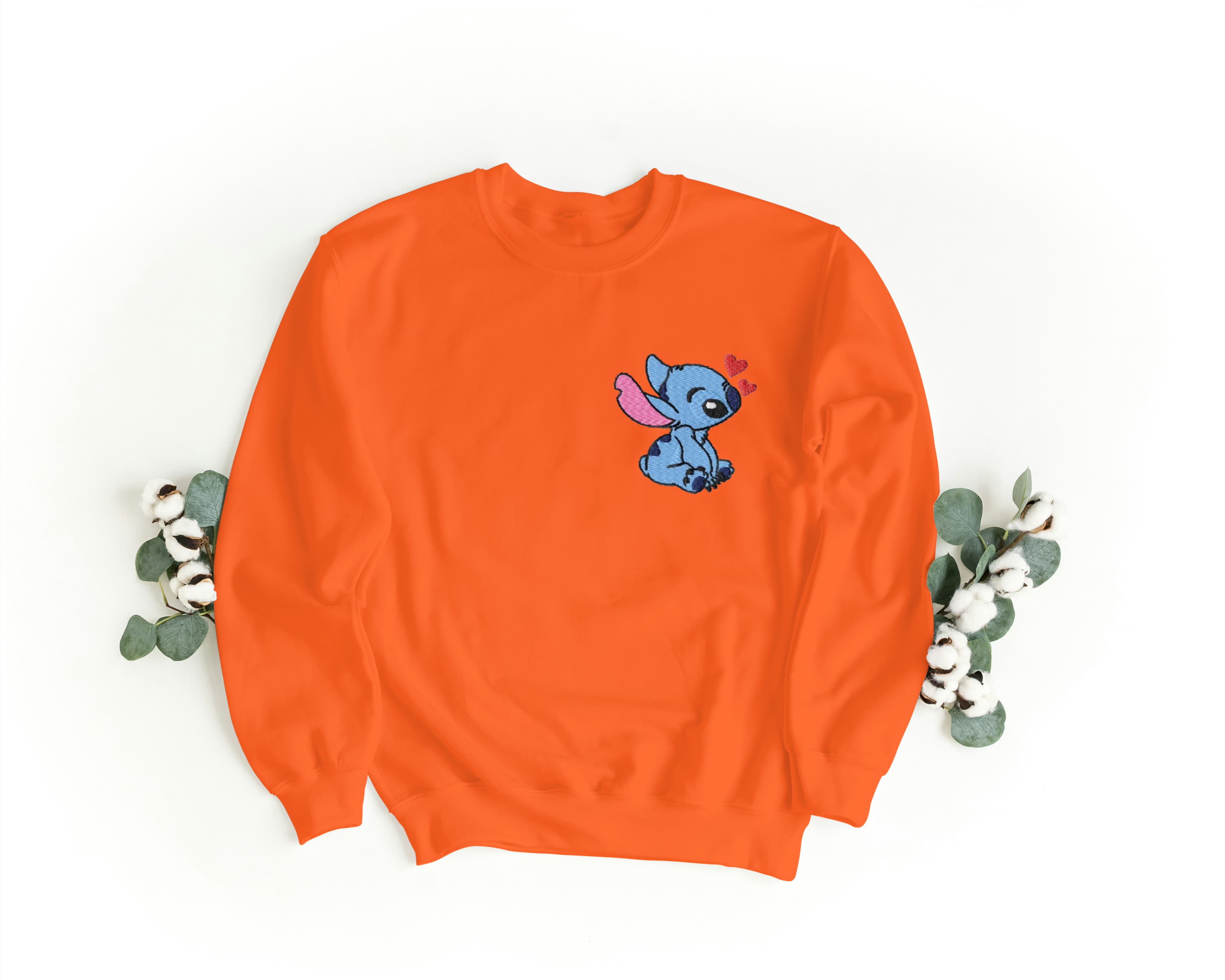 Felpa Ricamata Unisex a Girocollo Per Lui e Per Lei – Morbida e Confortevole – Design Stich e Angel-Biiply