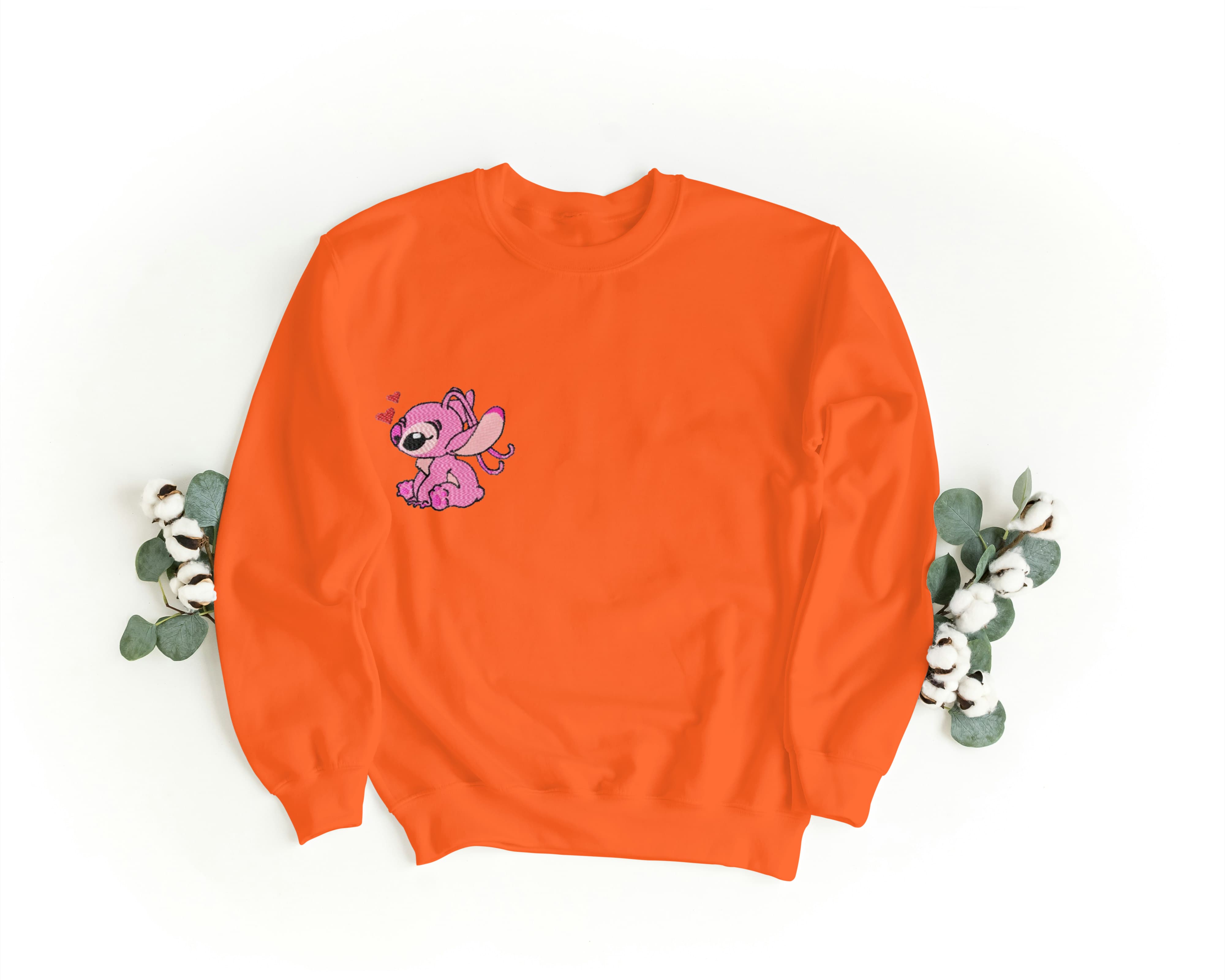 Felpa Ricamata Unisex a Girocollo Per Lui e Per Lei – Morbida e Confortevole – Design Stich e Angel-Biiply