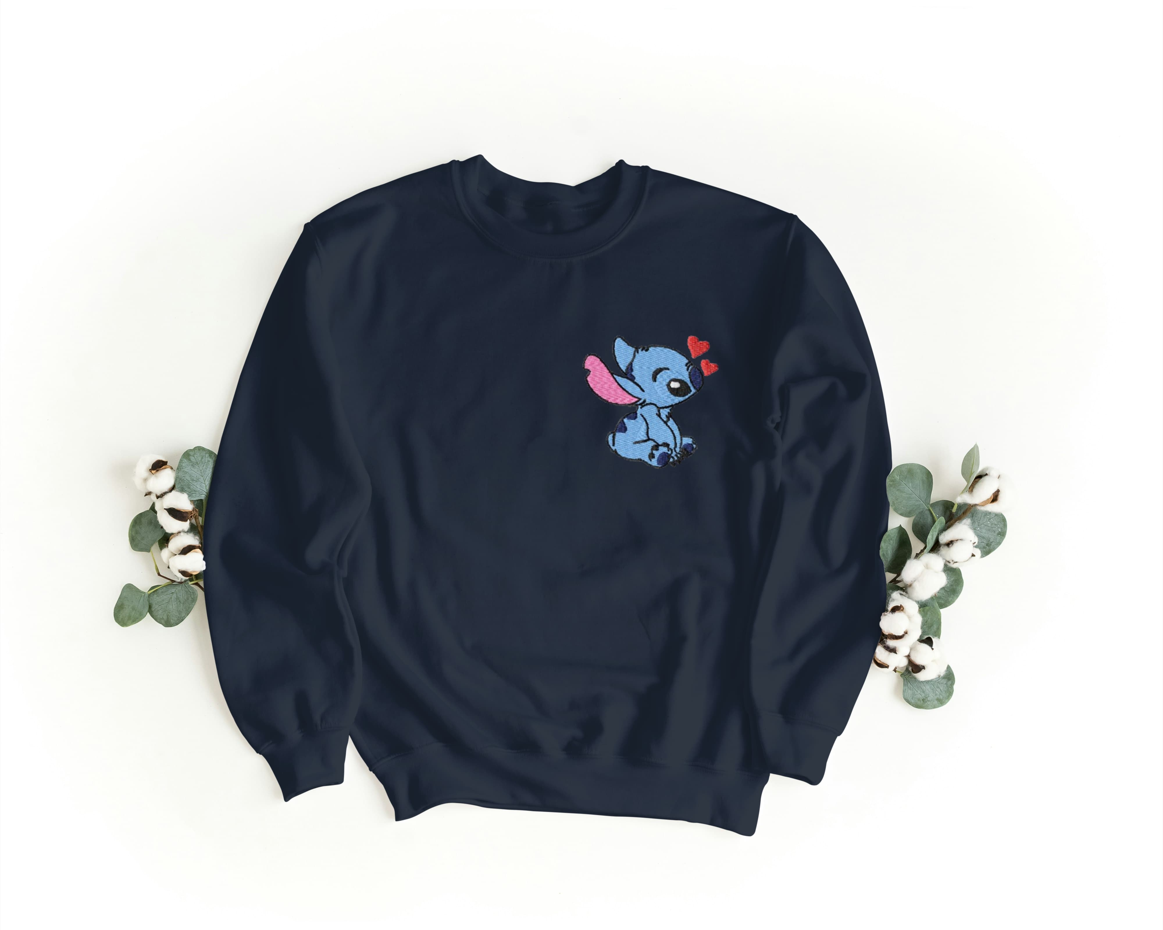 Felpa Ricamata Unisex a Girocollo Per Lui e Per Lei – Morbida e Confortevole – Design Stich e Angel-Biiply