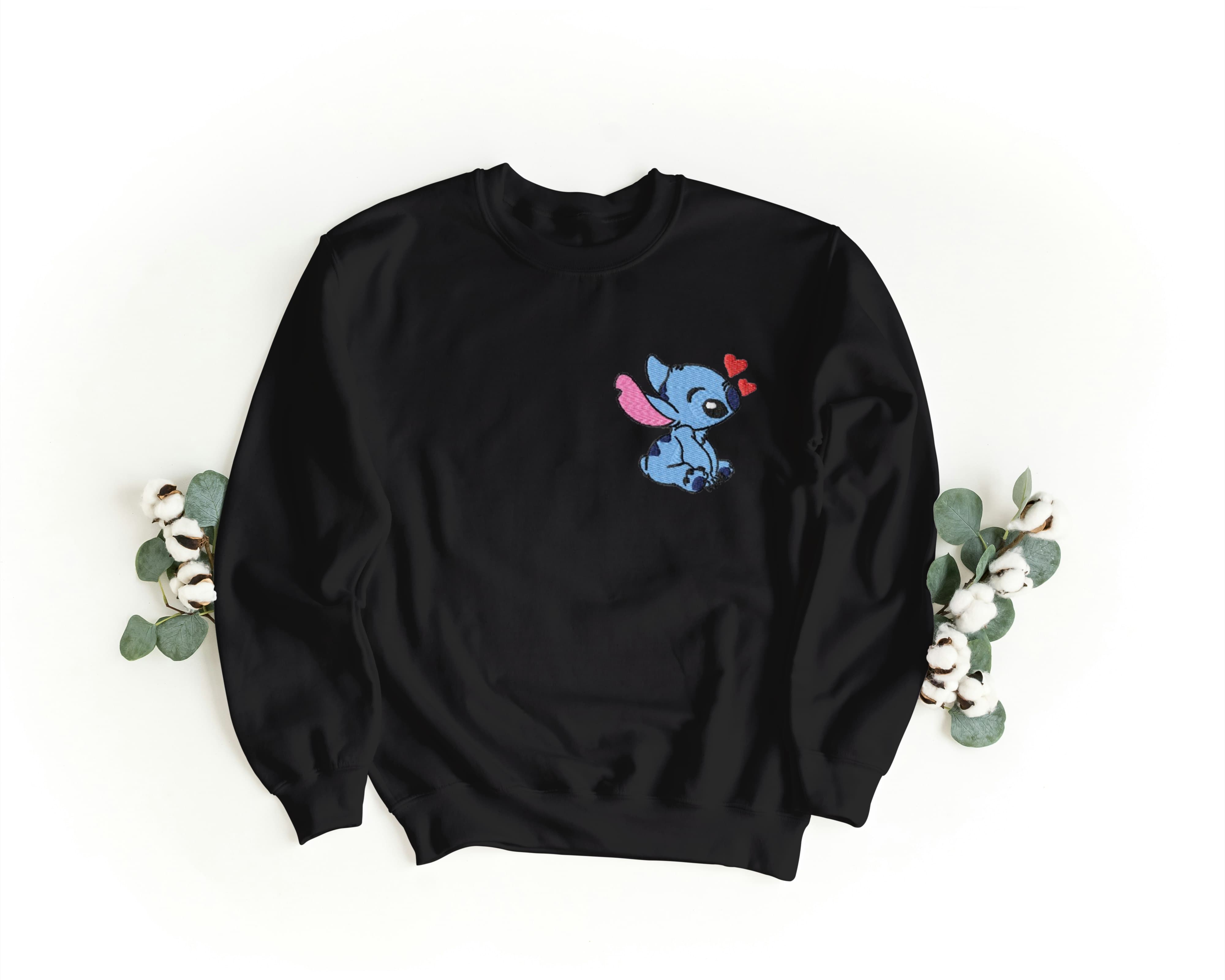 Felpa Ricamata Unisex a Girocollo Per Lui e Per Lei – Morbida e Confortevole – Design Stich e Angel-Biiply