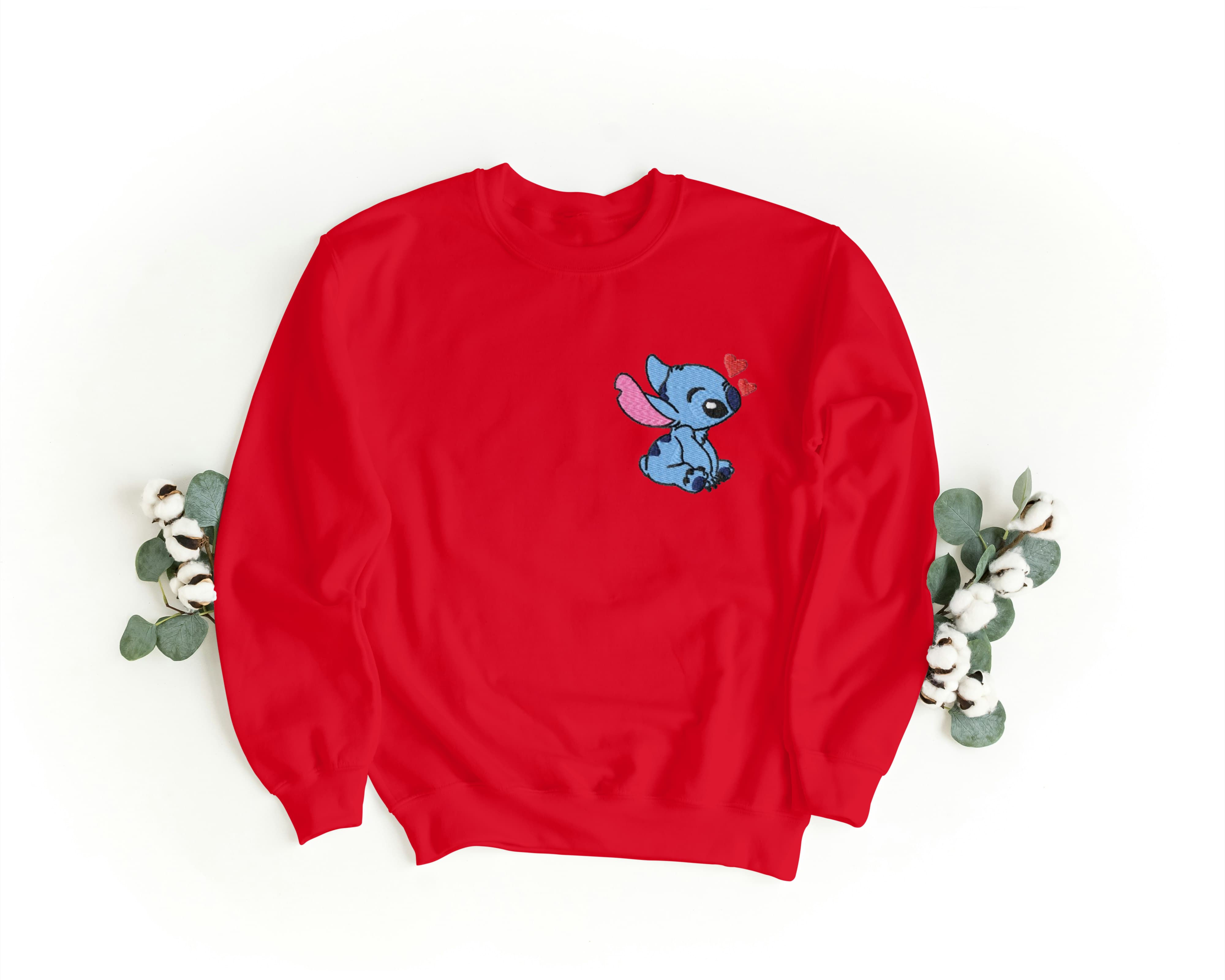 Felpa Ricamata Unisex a Girocollo Per Lui e Per Lei – Morbida e Confortevole – Design Stich e Angel-Biiply
