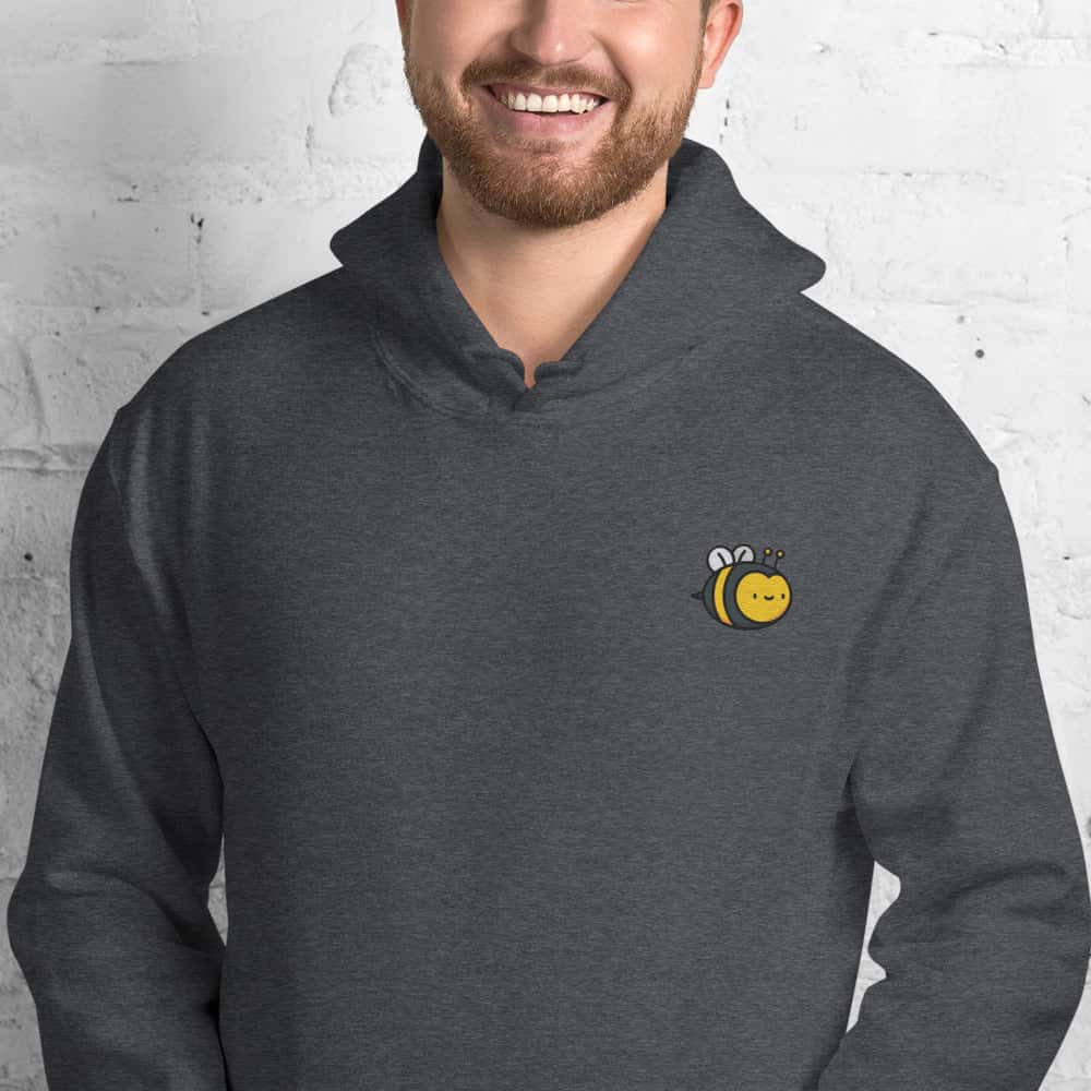 Felpa Ricamata Unisex con Cappuccio – Morbida – Design Ape-Biiply