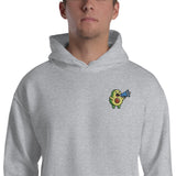 Felpa Ricamata Unisex con Cappuccio – Morbida – Design Avocado Con Megafono