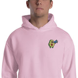 Felpa Ricamata Unisex con Cappuccio – Morbida – Design Avocado Con Megafono