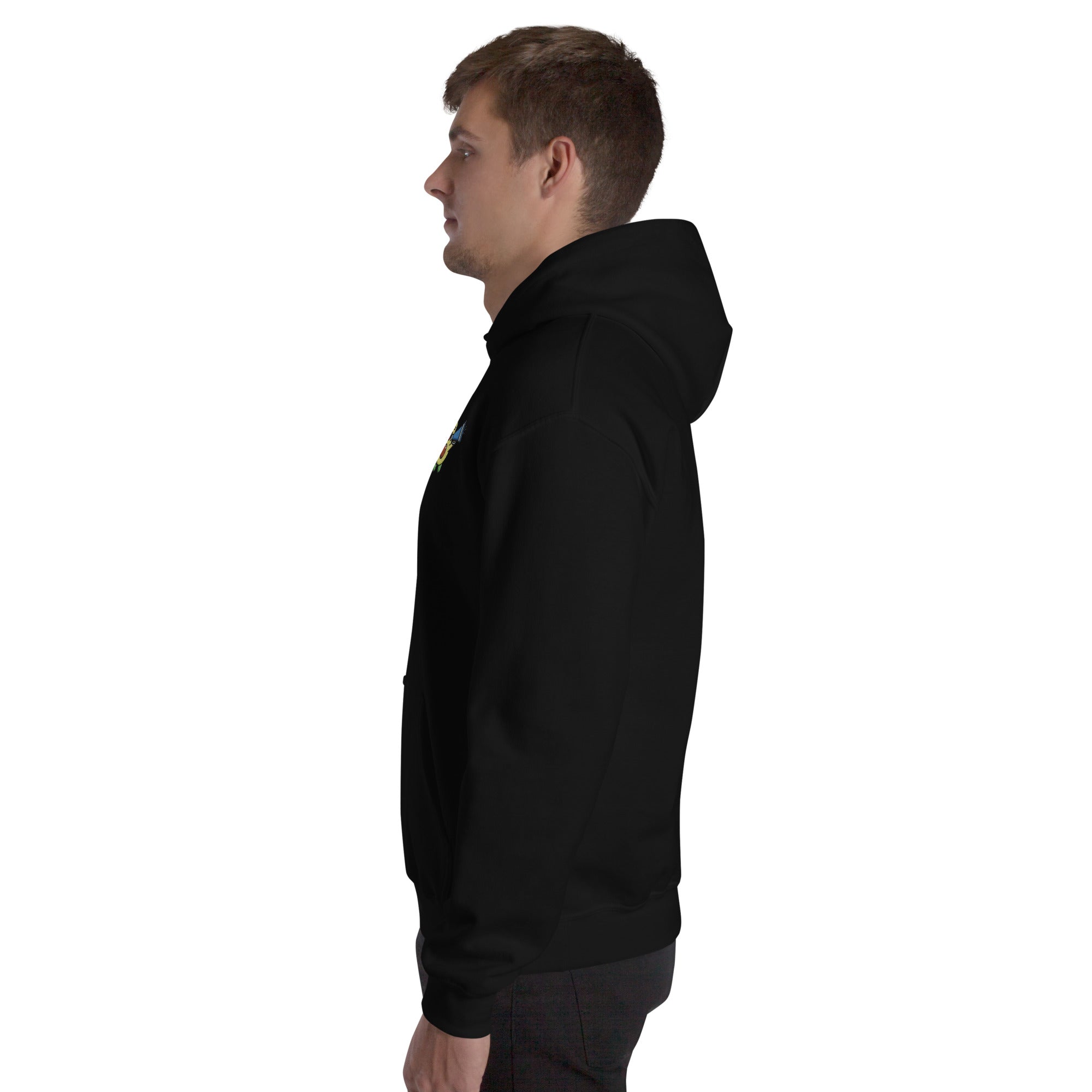 Felpa Ricamata Unisex con Cappuccio – Morbida – Design Avocado Con Megafono-Biiply