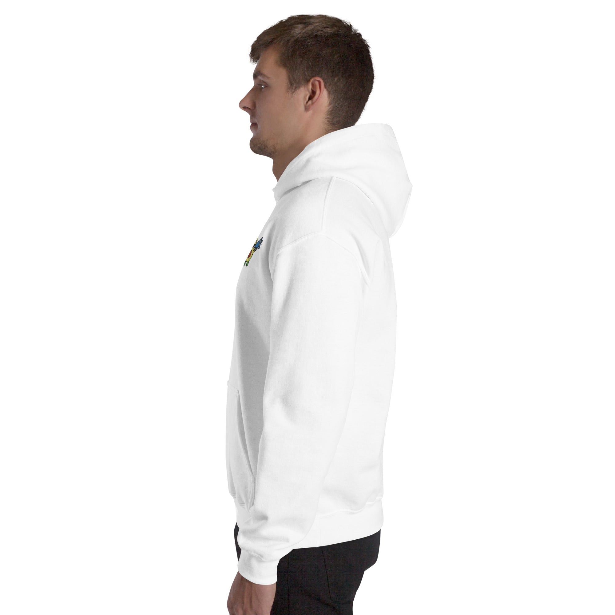 Felpa Ricamata Unisex con Cappuccio – Morbida – Design Avocado Con Megafono-Biiply