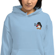Felpa Ricamata Unisex con Cappuccio – Morbida – Design Beep Beep Pinguino-Biiply