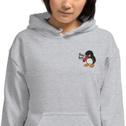 Felpa Ricamata Unisex con Cappuccio – Morbida – Design Beep Beep Pinguino-Biiply