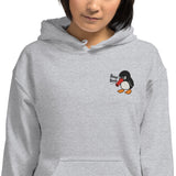 Felpa Ricamata Unisex con Cappuccio – Morbida – Design Beep Beep Pinguino