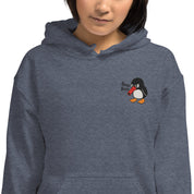 Felpa Ricamata Unisex con Cappuccio – Morbida – Design Beep Beep Pinguino-Biiply