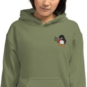Felpa Ricamata Unisex con Cappuccio – Morbida – Design Beep Beep Pinguino-Biiply