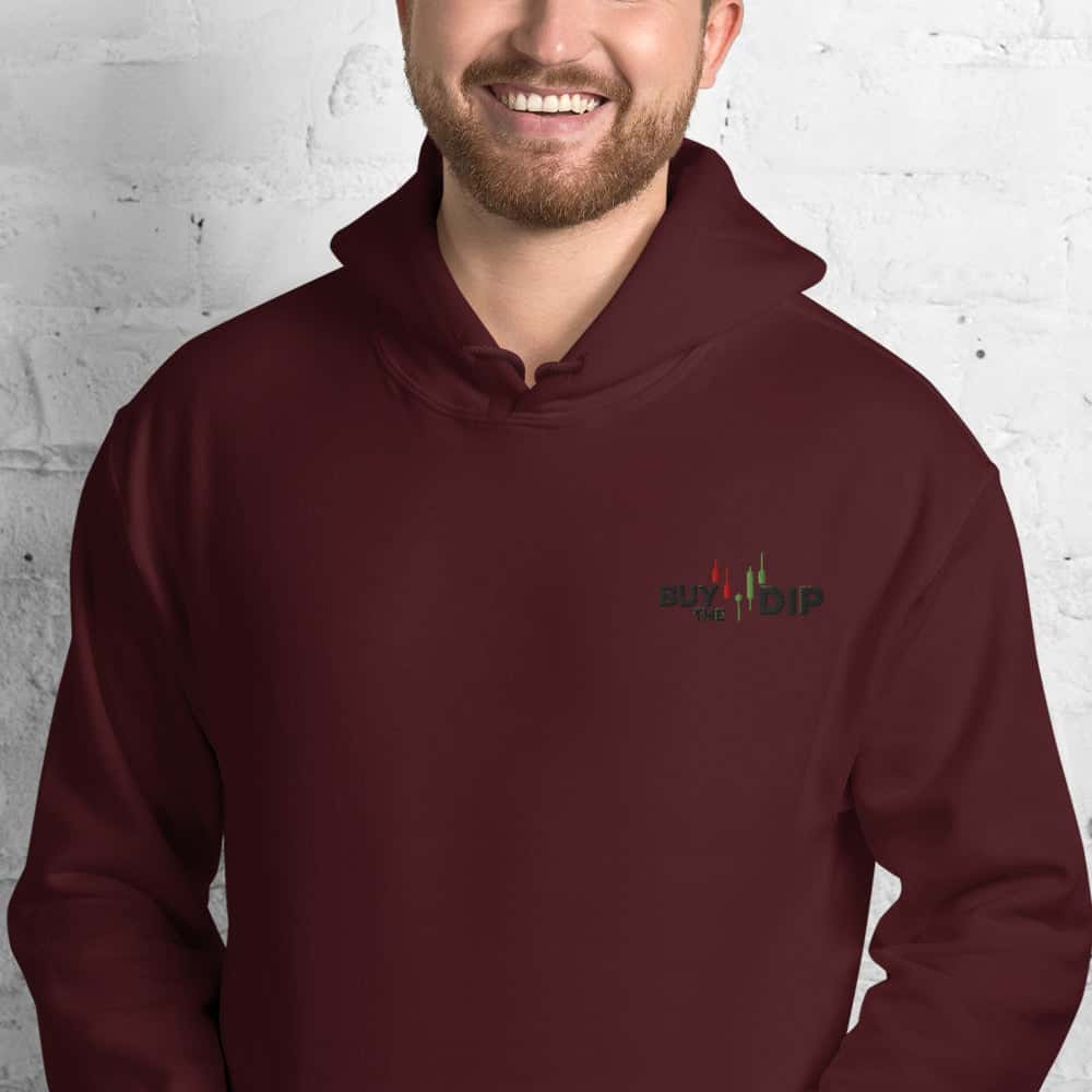 Felpa Ricamata Unisex con Cappuccio – Morbida – Design Buy The Dip-Biiply