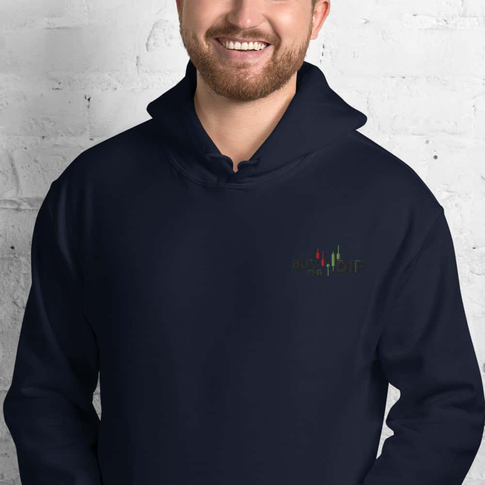 Felpa Ricamata Unisex con Cappuccio – Morbida – Design Buy The Dip-Biiply