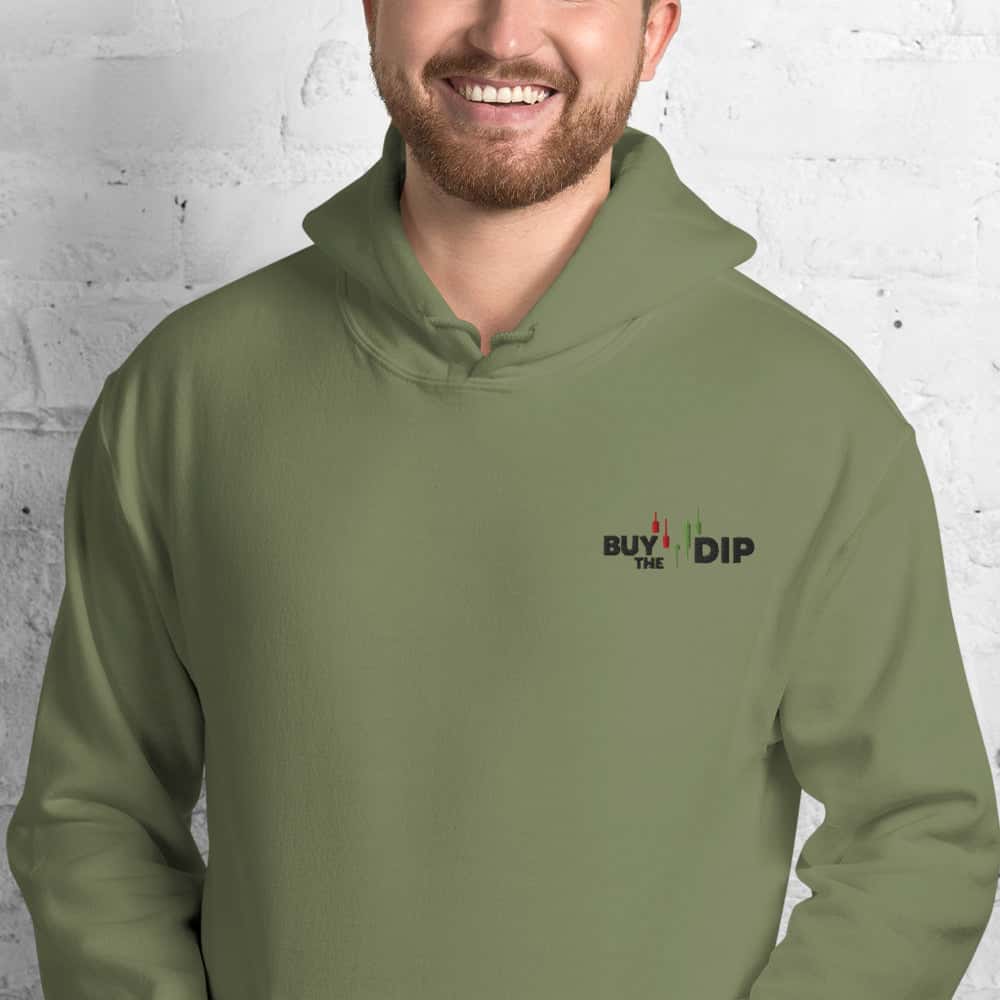 Felpa Ricamata Unisex con Cappuccio – Morbida – Design Buy The Dip-Biiply
