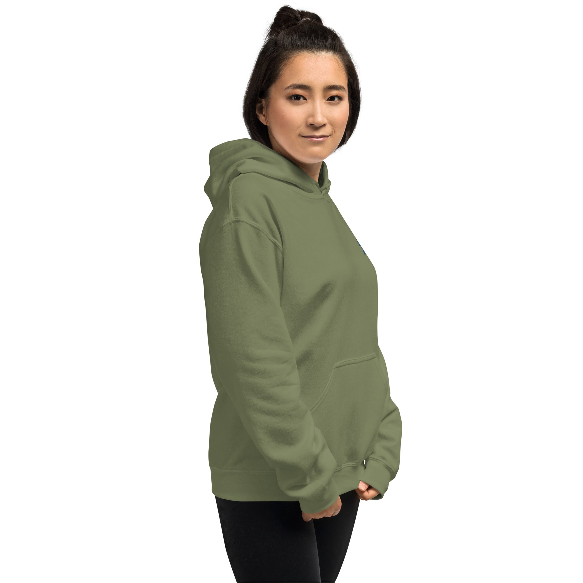 Felpa Ricamata Unisex con Cappuccio – Morbida – Design Canarino Giallo Blu-Biiply