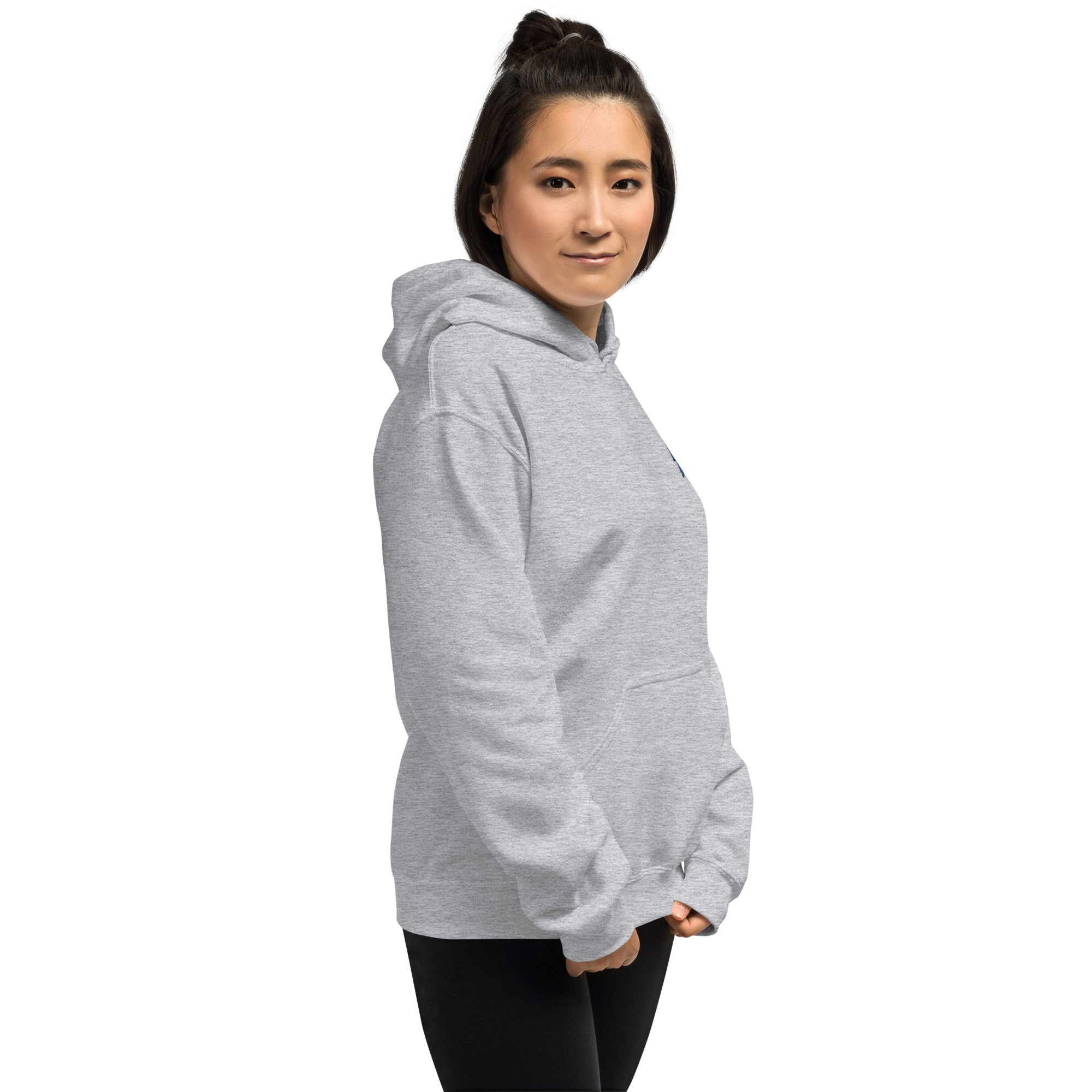 Felpa Ricamata Unisex con Cappuccio – Morbida – Design Canarino Giallo Blu-Biiply