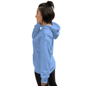 Felpa Ricamata Unisex con Cappuccio – Morbida – Design Canarino Giallo Blu-Biiply