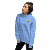 Felpa Ricamata Unisex con Cappuccio – Morbida – Design Canarino Giallo Blu-Biiply