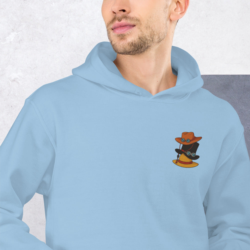 Felpa Ricamata Unisex con Cappuccio – Morbida – Design Cappelli dei Pirati-Biiply