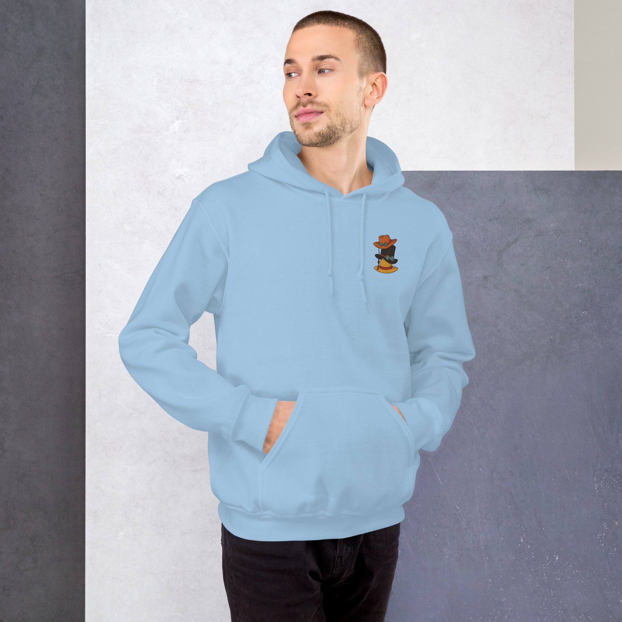 Felpa Ricamata Unisex con Cappuccio – Morbida – Design Cappelli dei Pirati-Biiply