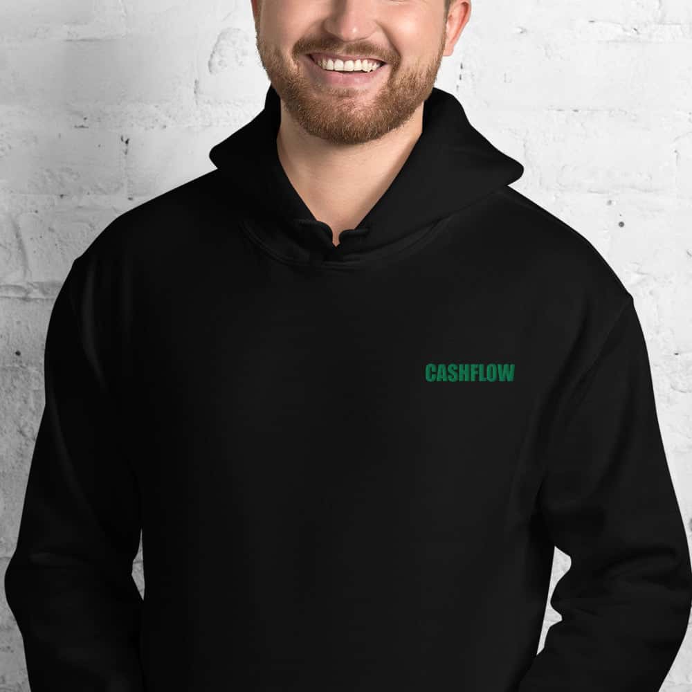 Felpa Ricamata Unisex con Cappuccio – Morbida – Design Cashflow-Biiply