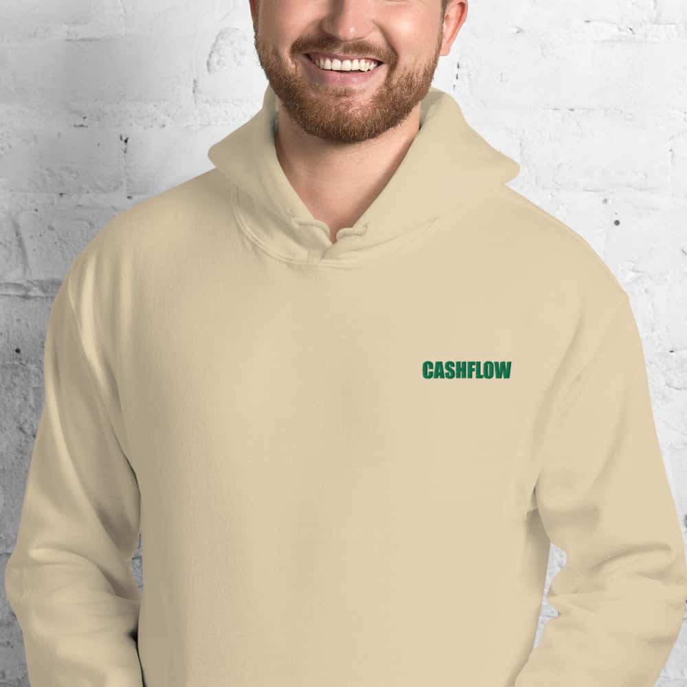 Felpa Ricamata Unisex con Cappuccio – Morbida – Design Cashflow-Biiply