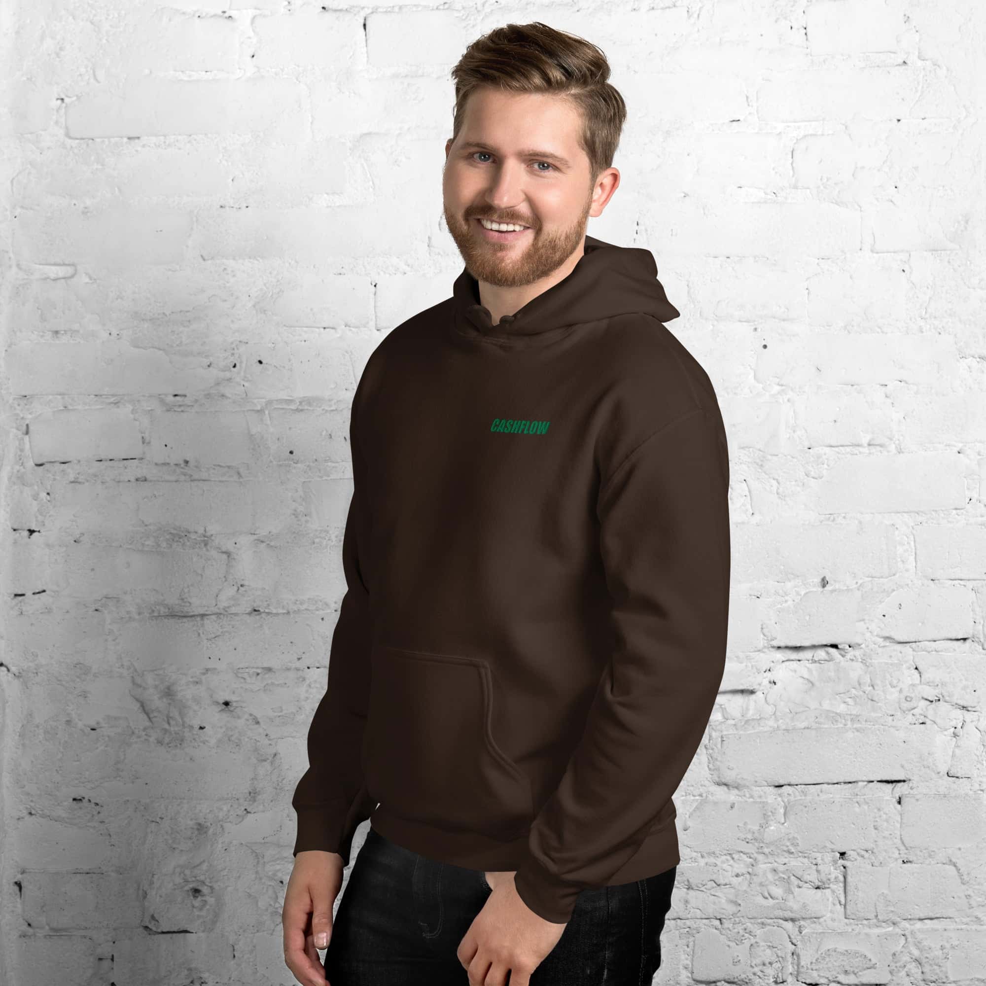 Felpa Ricamata Unisex con Cappuccio – Morbida – Design Cashflow-Biiply