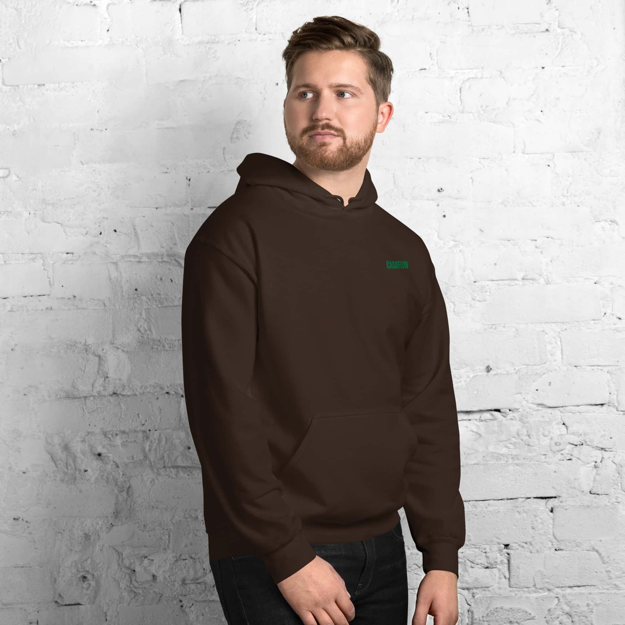 Felpa Ricamata Unisex con Cappuccio – Morbida – Design Cashflow-Biiply