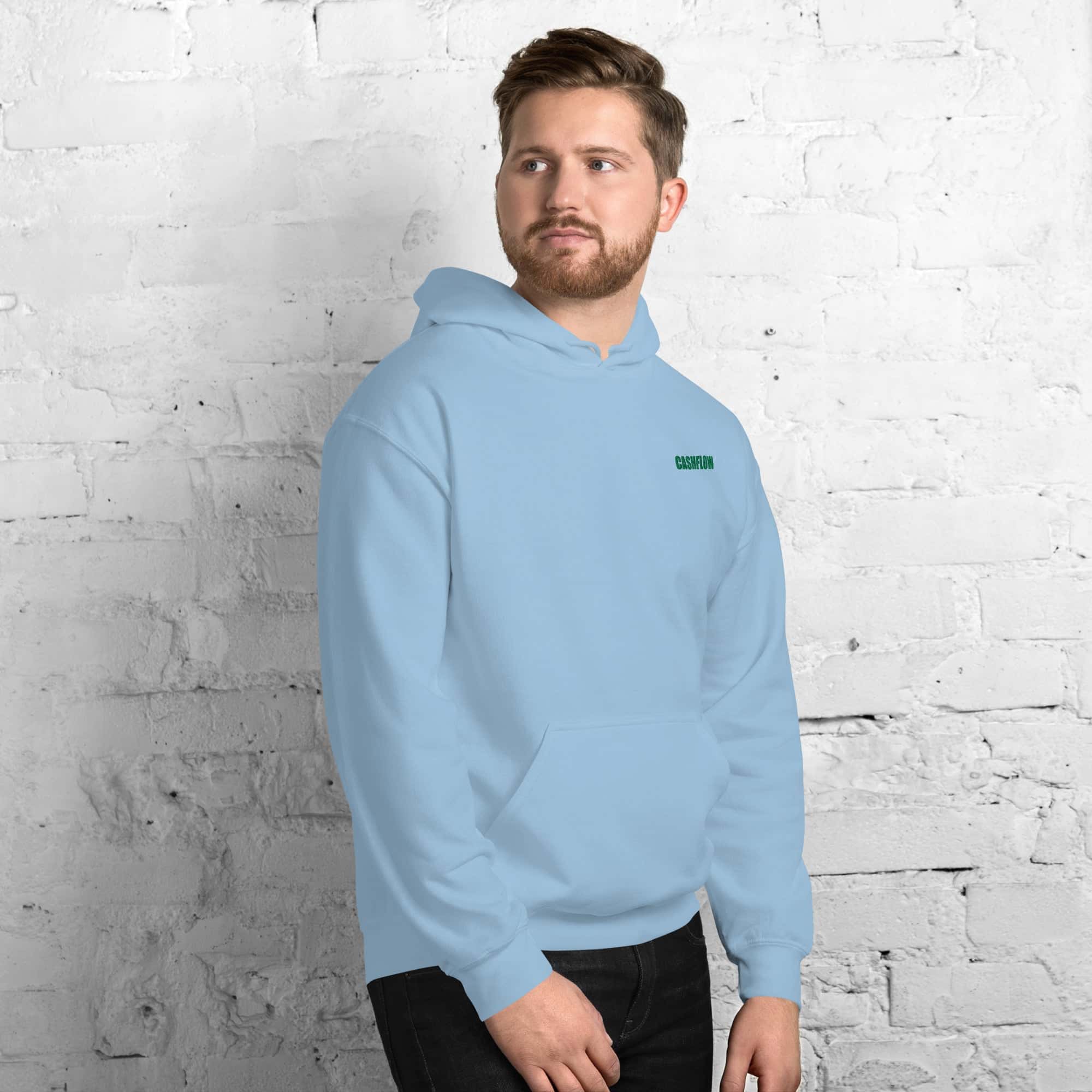 Felpa Ricamata Unisex con Cappuccio – Morbida – Design Cashflow-Biiply