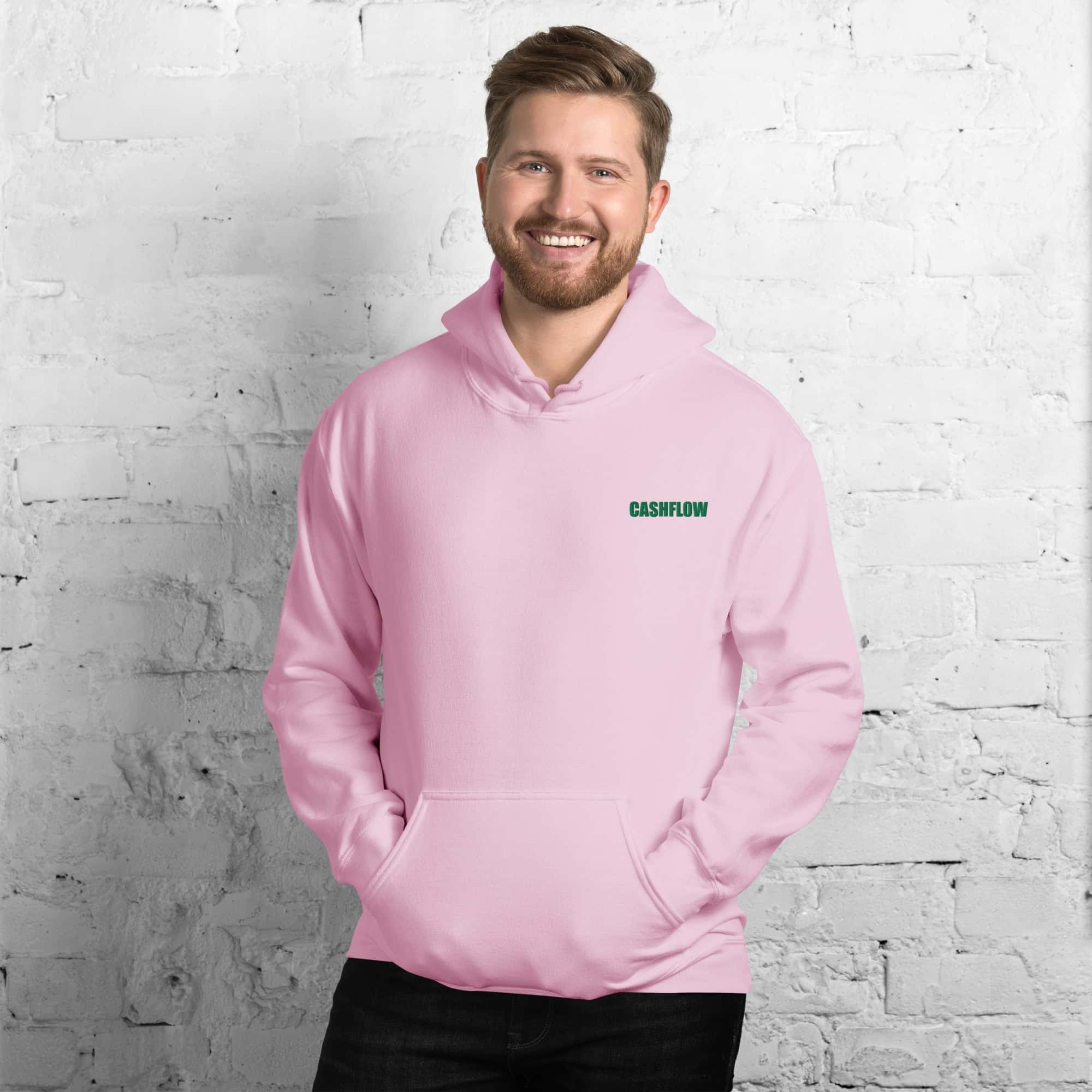 Felpa Ricamata Unisex con Cappuccio – Morbida – Design Cashflow-Biiply