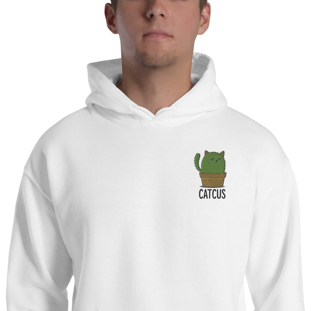 Felpa Ricamata Unisex con Cappuccio – Morbida – Design Catcus-Biiply