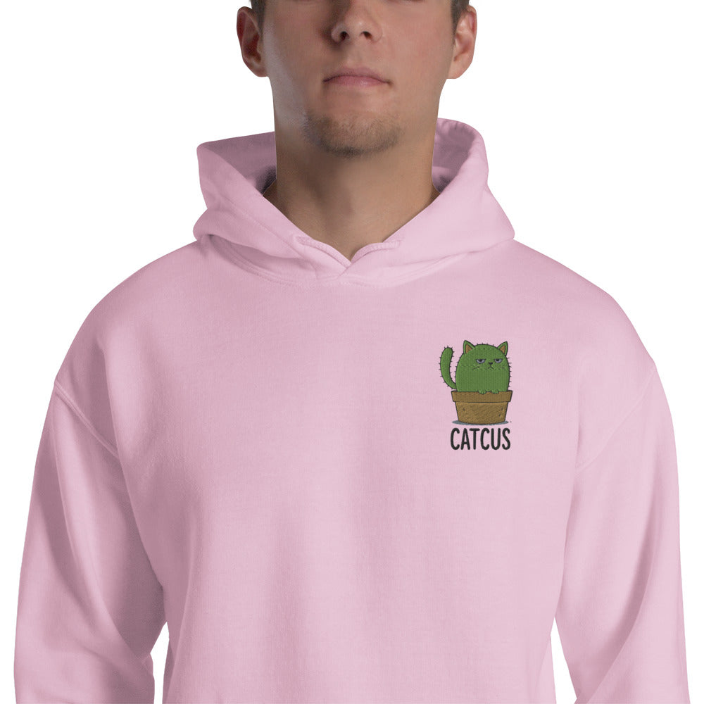 Felpa Ricamata Unisex con Cappuccio – Morbida – Design Catcus-Biiply