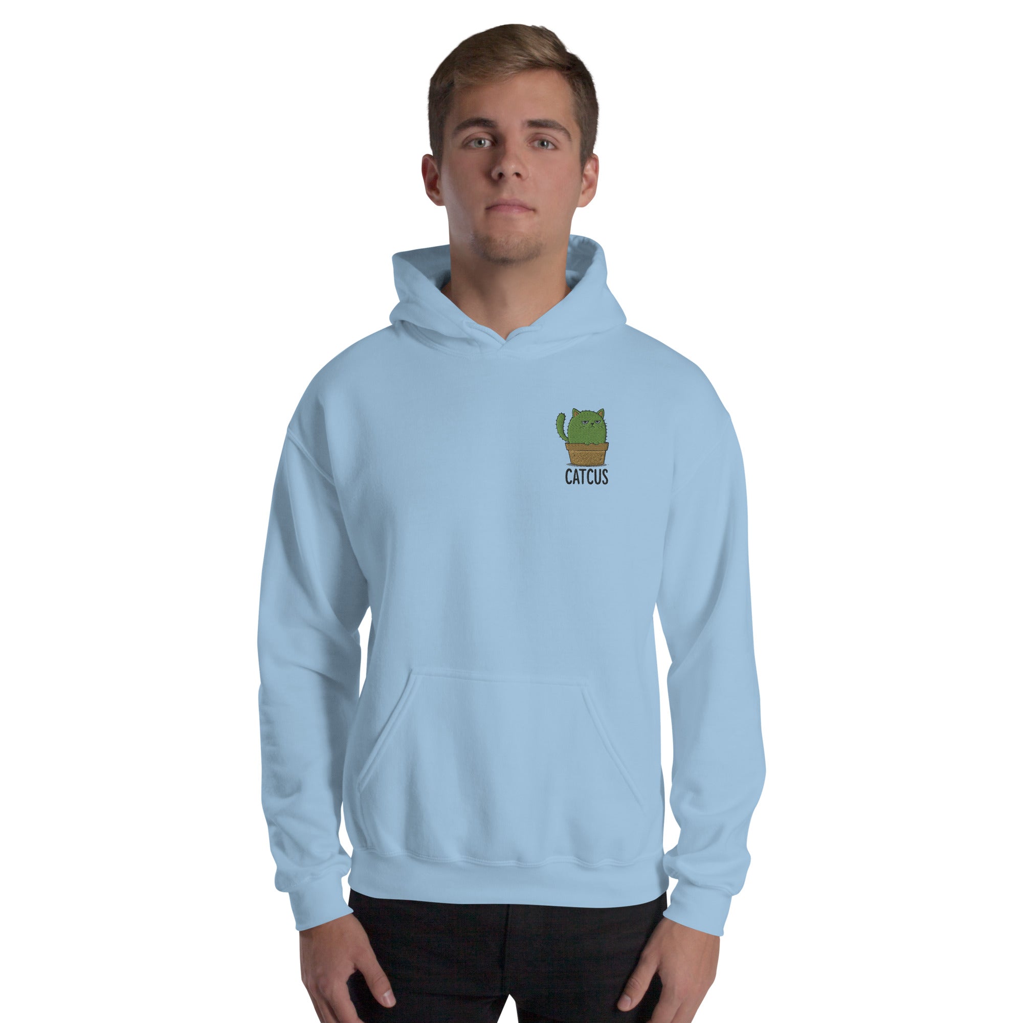 Felpa Ricamata Unisex con Cappuccio – Morbida – Design Catcus-Biiply