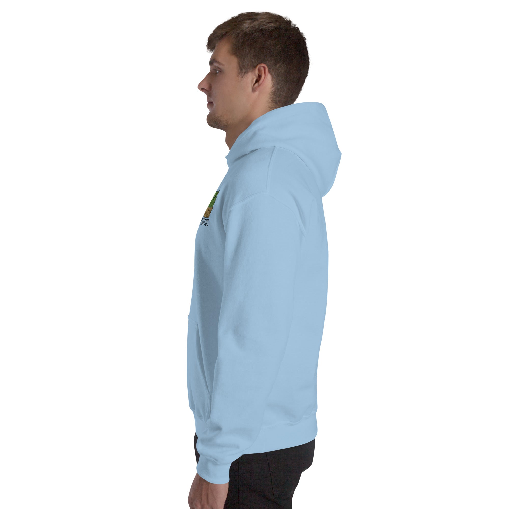Felpa Ricamata Unisex con Cappuccio – Morbida – Design Catcus-Biiply