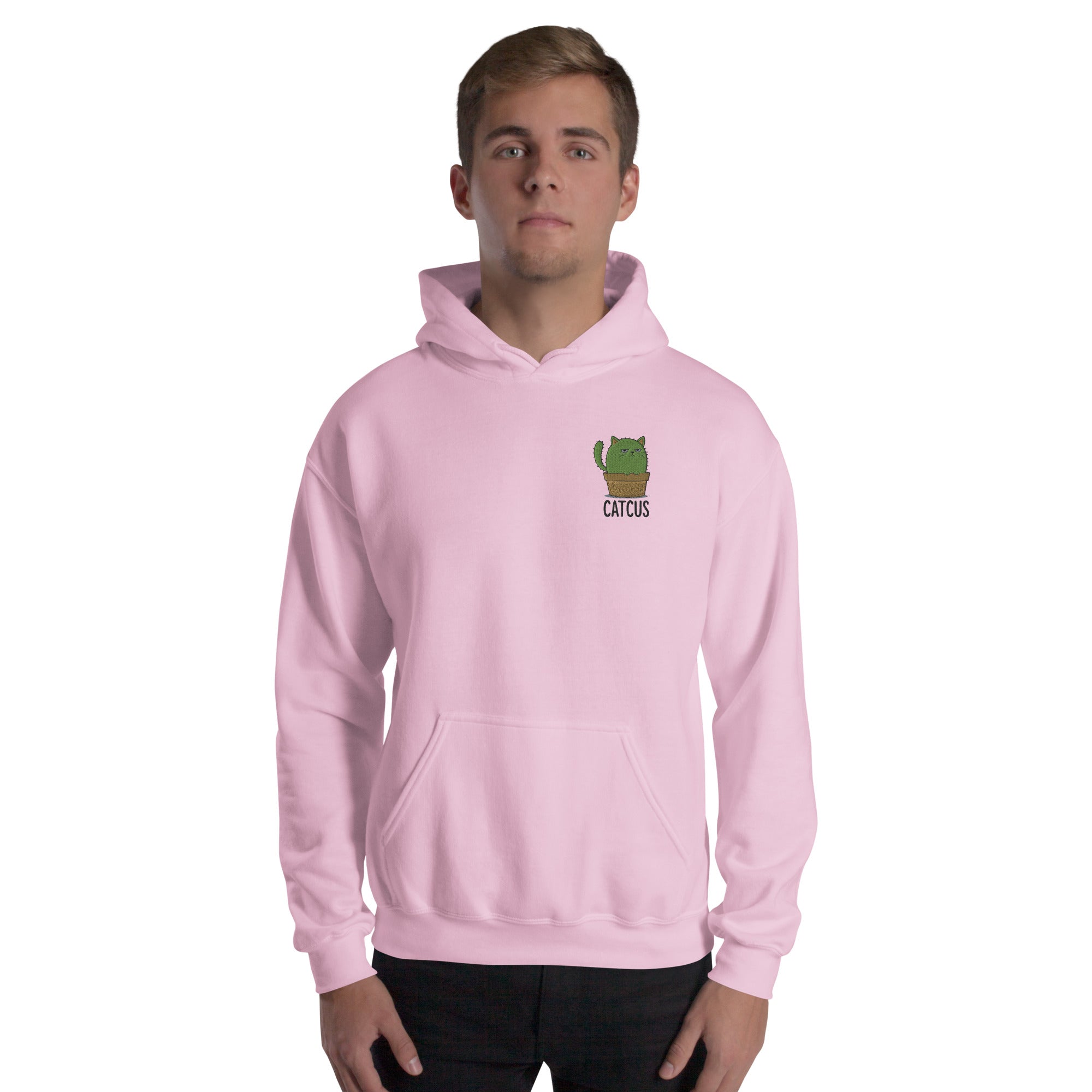 Felpa Ricamata Unisex con Cappuccio – Morbida – Design Catcus-Biiply