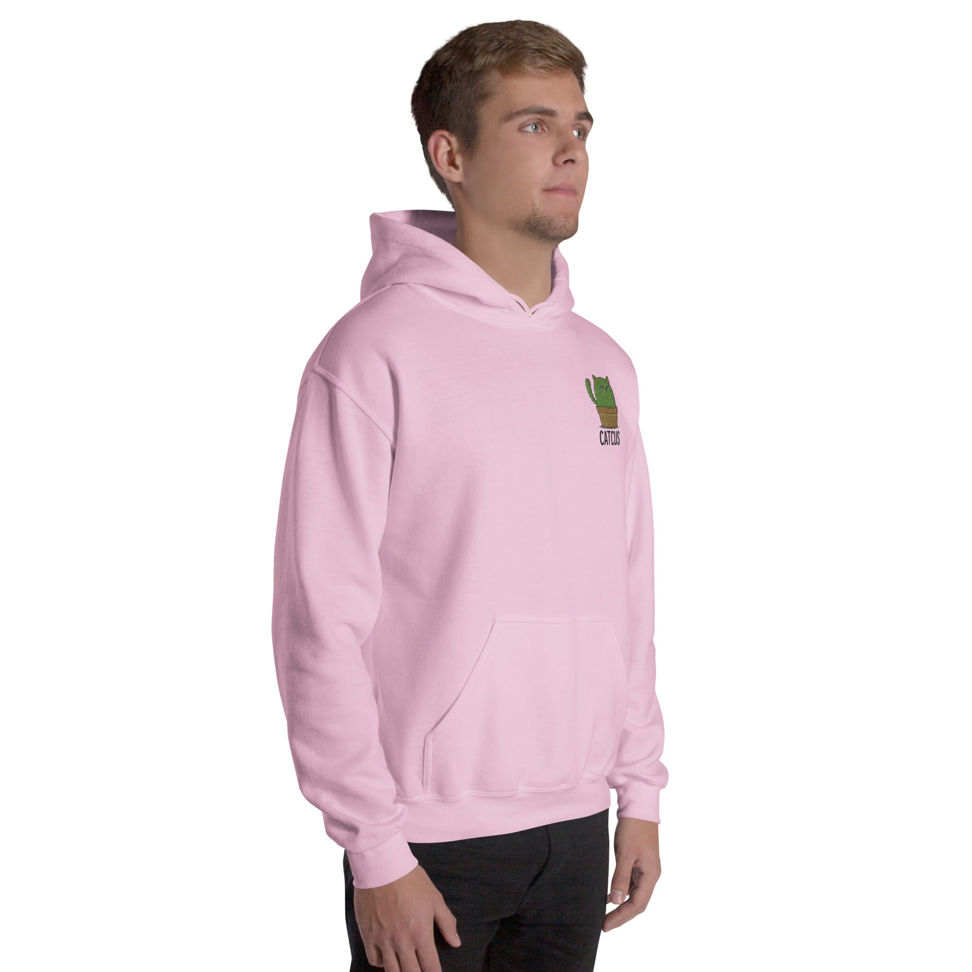 Felpa Ricamata Unisex con Cappuccio – Morbida – Design Catcus-Biiply