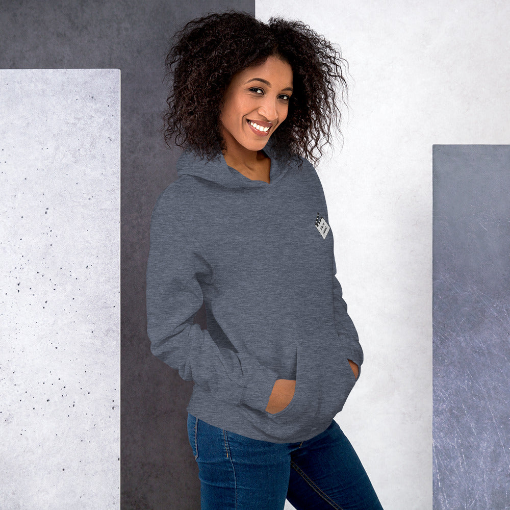 Felpa Ricamata Unisex con Cappuccio – Morbida – Design Ciak Mi Girano-Biiply