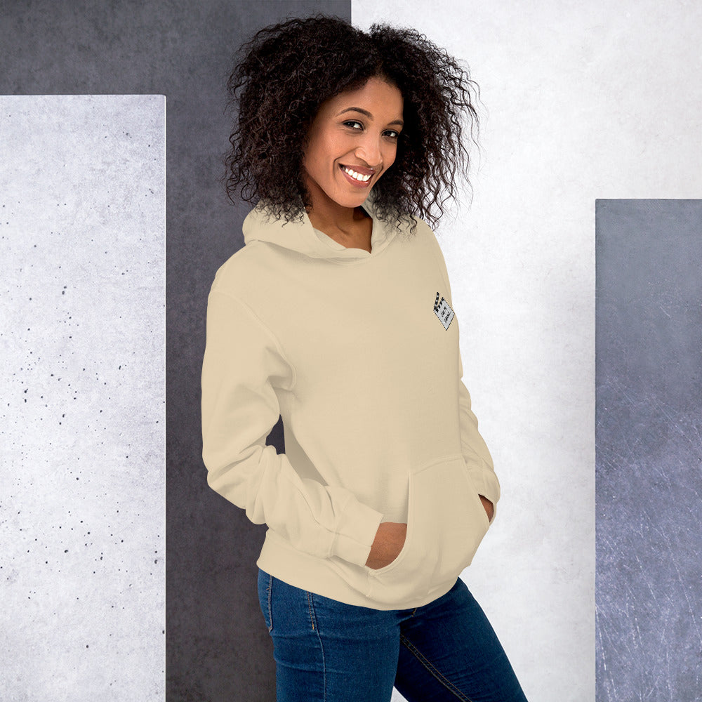 Felpa Ricamata Unisex con Cappuccio – Morbida – Design Ciak Mi Girano-Biiply