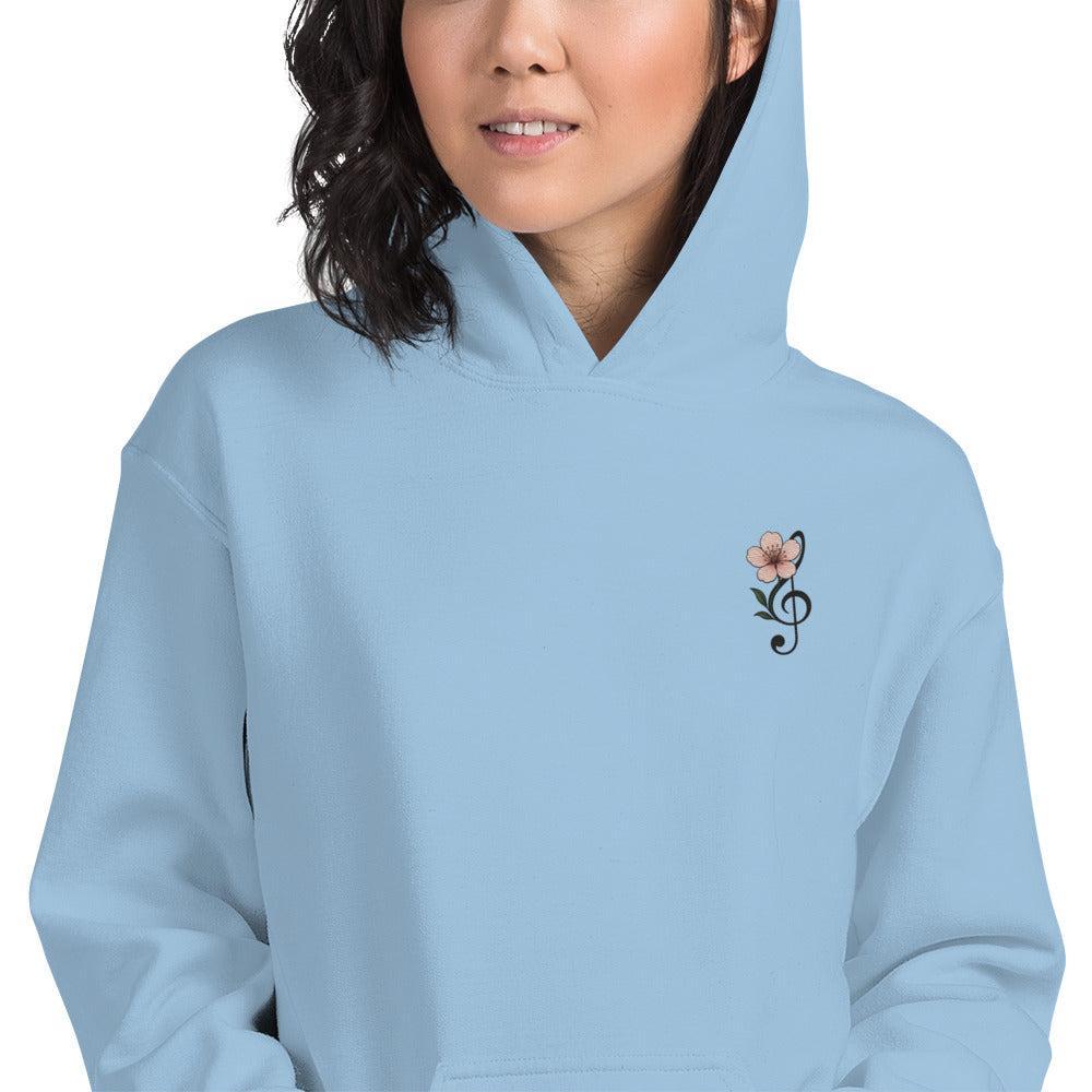 Felpa Ricamata Unisex con Cappuccio – Morbida – Design Ciliegio-Biiply