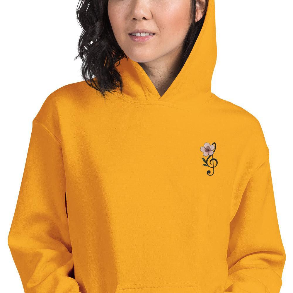 Felpa Ricamata Unisex con Cappuccio – Morbida – Design Ciliegio-Biiply