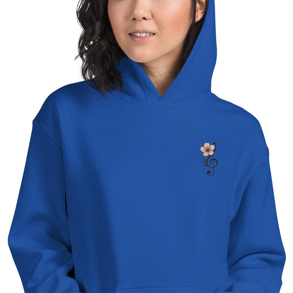 Felpa Ricamata Unisex con Cappuccio – Morbida – Design Ciliegio-Biiply