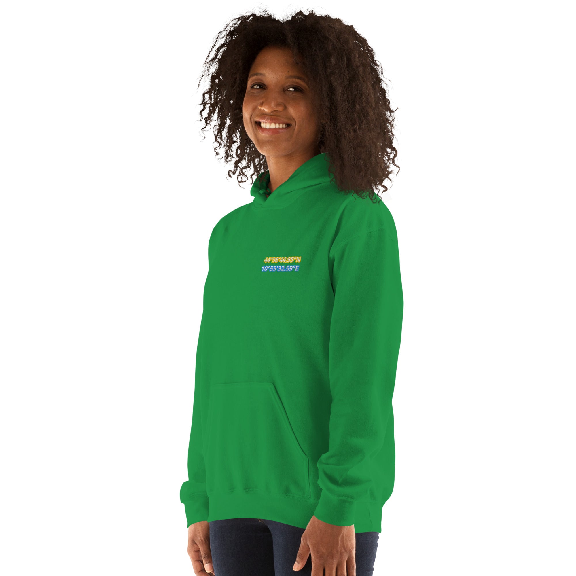 Felpa Ricamata Unisex con Cappuccio – Morbida – Design Coordinate di Modena-Biiply
