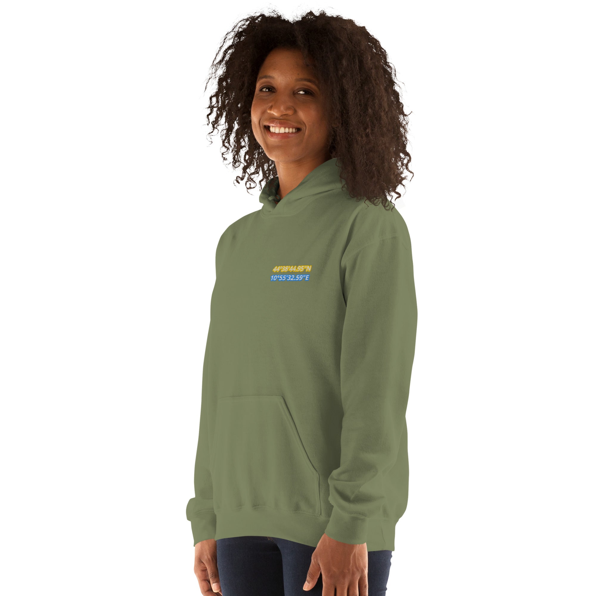 Felpa Ricamata Unisex con Cappuccio – Morbida – Design Coordinate di Modena-Biiply