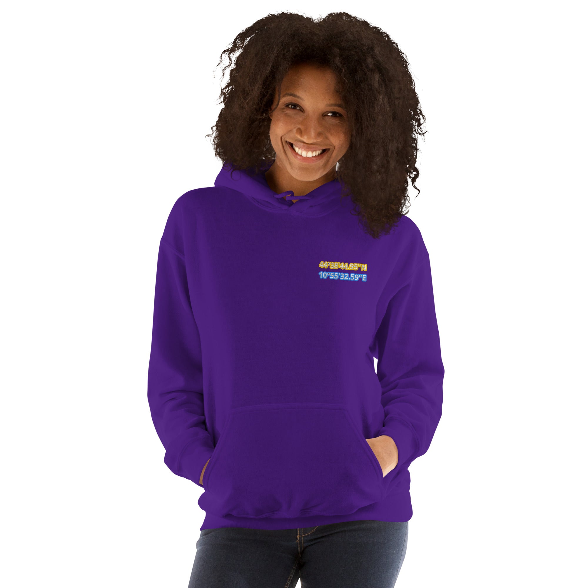 Felpa Ricamata Unisex con Cappuccio – Morbida – Design Coordinate di Modena-Biiply