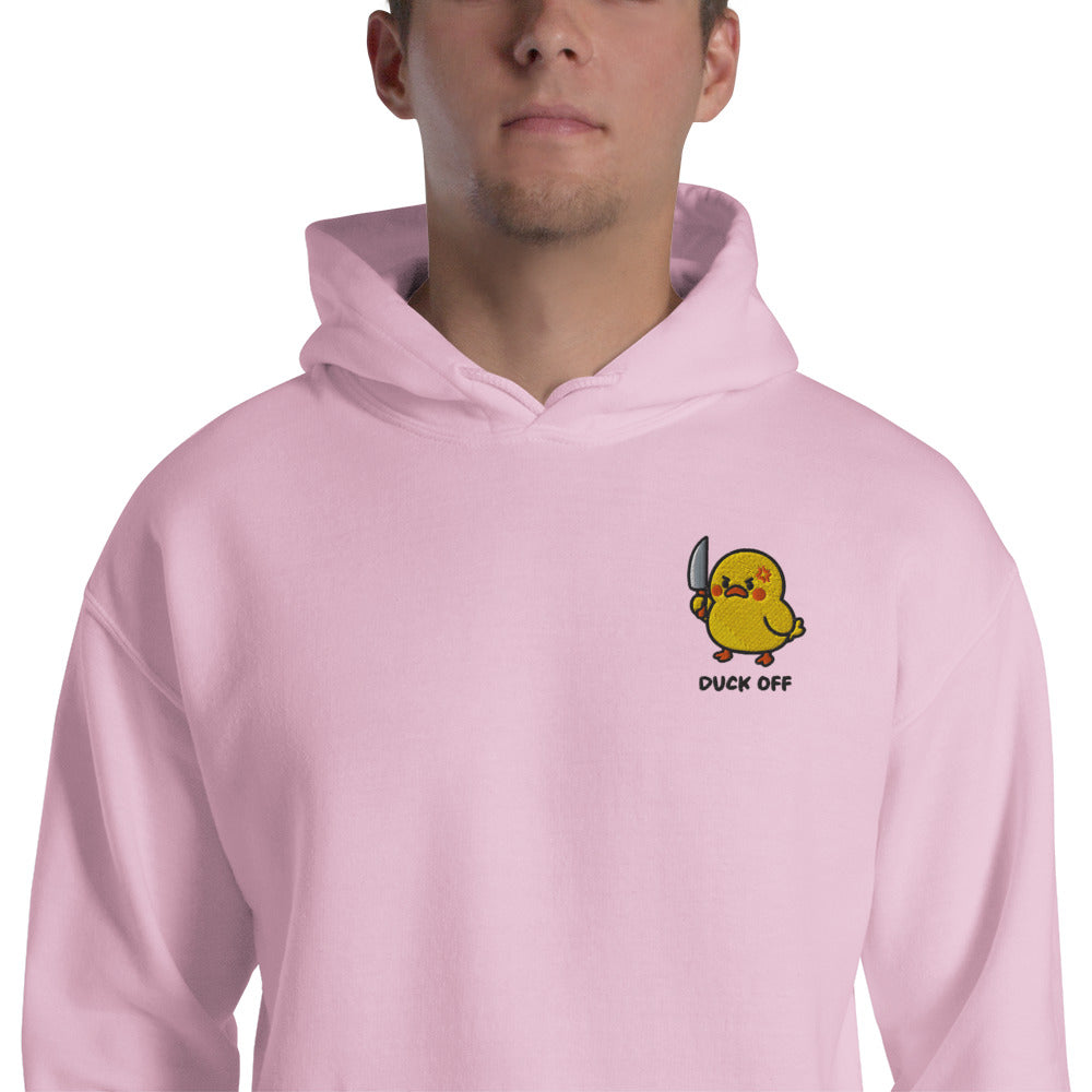 Felpa Ricamata Unisex con Cappuccio – Morbida – Design Duck Off-Biiply