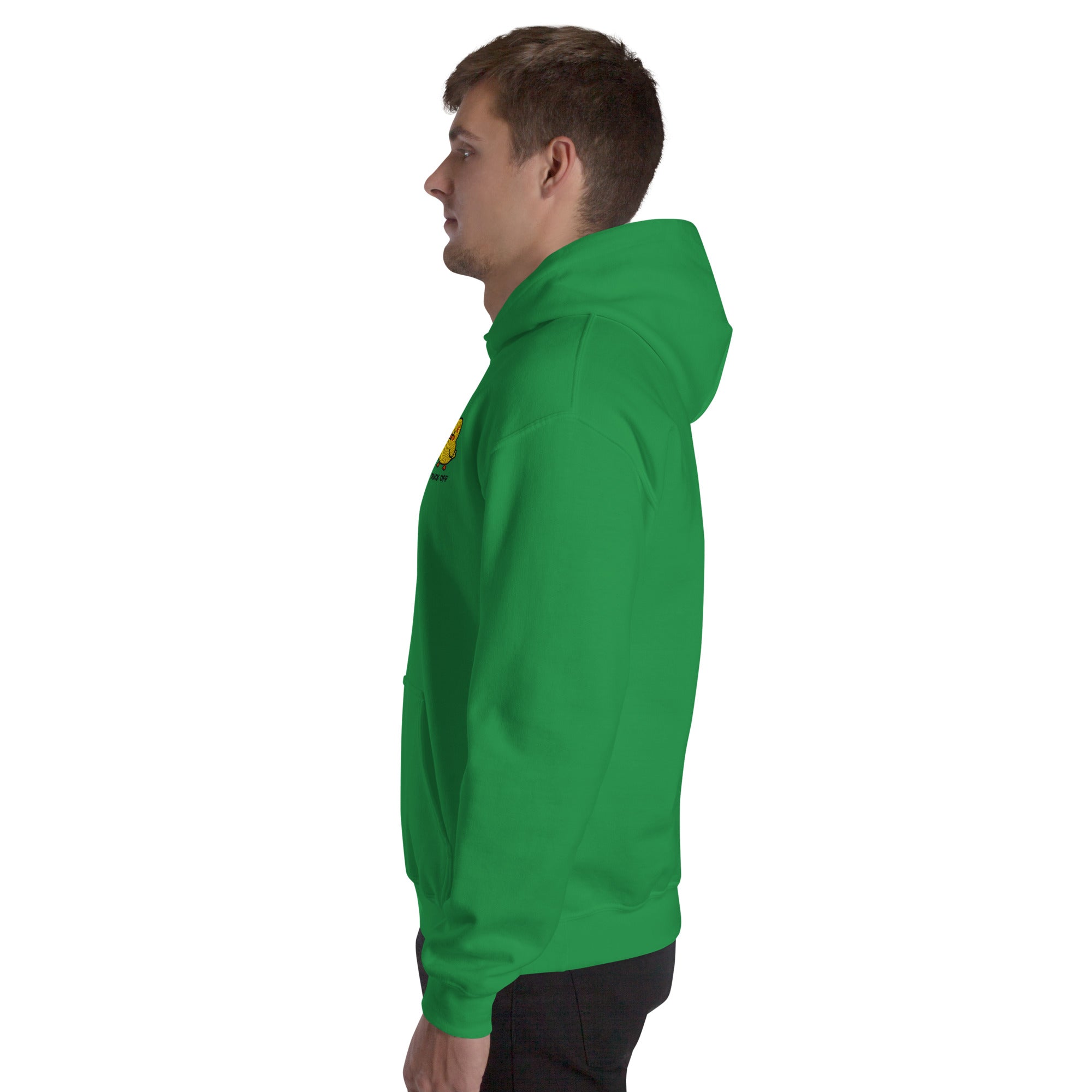Felpa Ricamata Unisex con Cappuccio – Morbida – Design Duck Off-Biiply