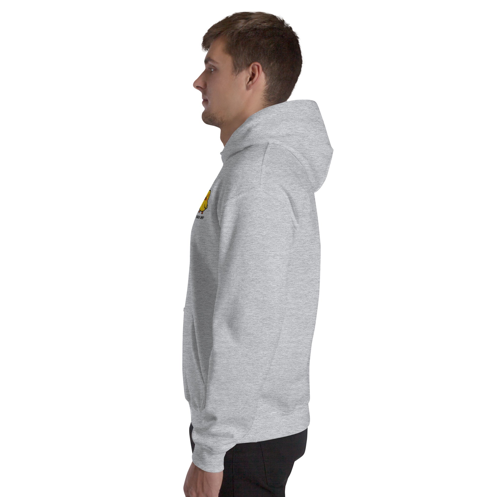 Felpa Ricamata Unisex con Cappuccio – Morbida – Design Duck Off-Biiply